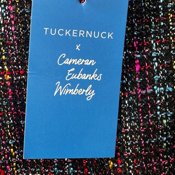 Tuckernuck Cameron Tweed Dress Womens XXS Multicolor Pearl Trim Short Sleeve NWT - Picture 12 of 12